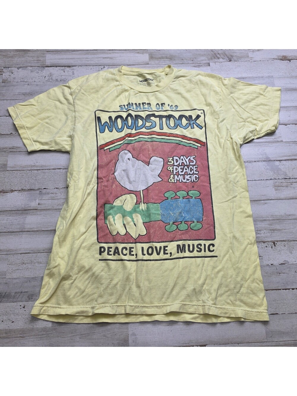 Woodstock Festival Retro Graphic Tee - Summer of 69' Original Poster Adult LG
